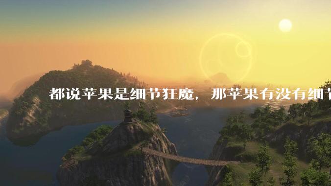 都说苹果是细节狂魔，那苹果有没有细节其实做的很差的点？